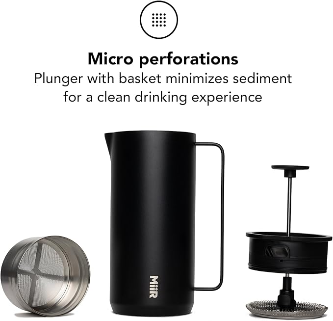 MiiR New Standard French Press - 33oz Insulated French Press Coffee Maker
