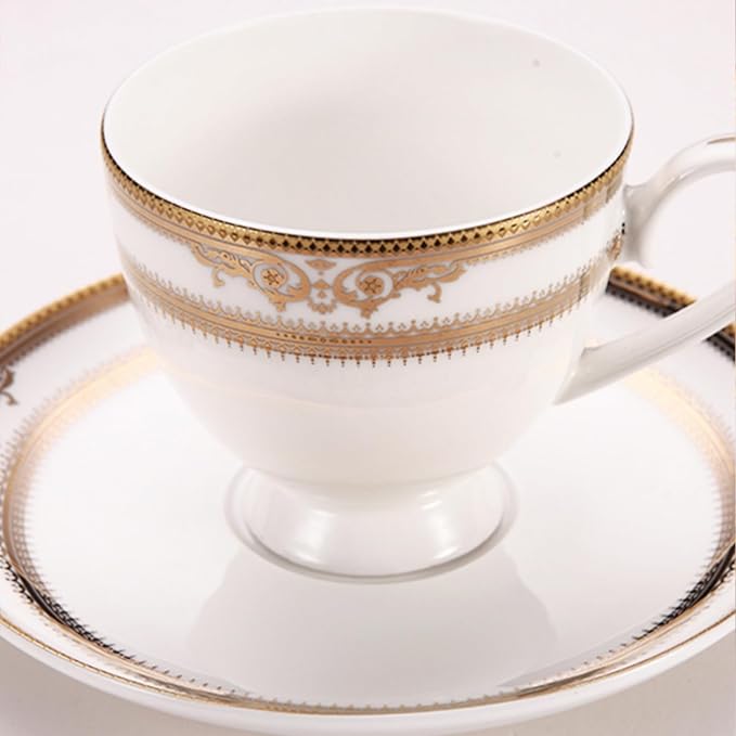 bone china dinnerware set for 2 8 pieces ceramic plate set with gold thread luxury royal pattern dishes sets for wedding housewarming birthday