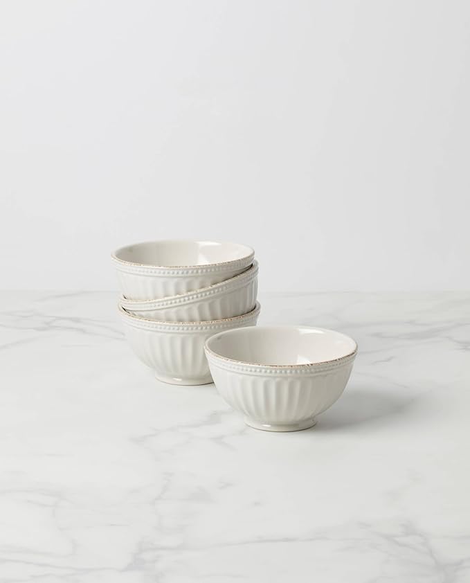 Lenox 895719 French Perle Groove All-Purpose Bowls Set Of 4 White