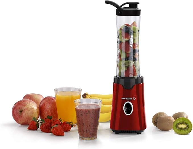 Holstein Housewares HH-0914902RM Personal Single-Serve Blender Metallic Red