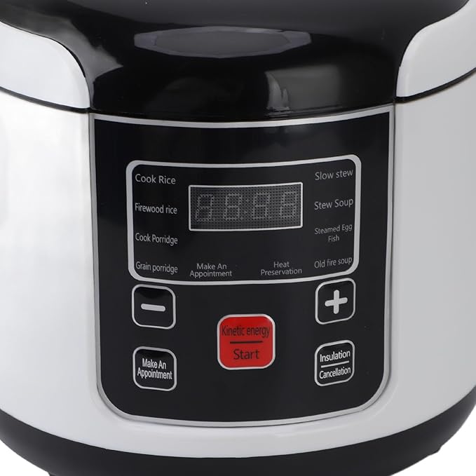 Fockety Mini Rice Cooker 2L Portable Stick Proof Multifunctional Travel Rice Cooker with Inner Pot Steam Basket 24H Reservation Cooking Heating and Keeping Warm for Cars