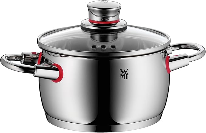 WMF Pot Set 5-Piece Quality One Steam Vent Glass Lid Cromargan® Stainless Steel Polished Suitable for Induction Hobs Dishwasher-Safe