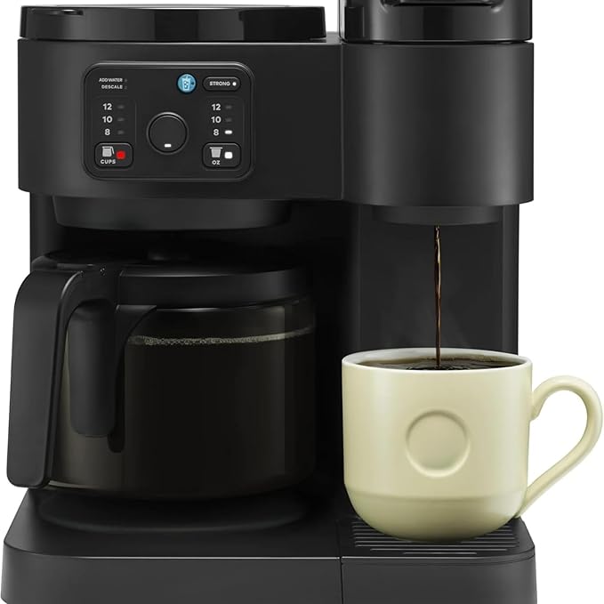K-Duo Essentials Coffee Maker for Hot and Iced Drinks Single Serve KCup Pod Brewer and 12 Cup Carafe Drip Coffee Pot 72 oz Water ReservoirPause &amp Pour Feature Perfect for Home &amp Office Use