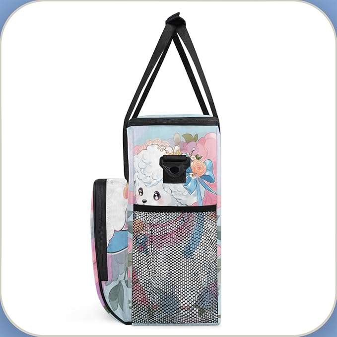 Sheep Floral Coffee Maker Carrying Bag Dream Sheep Travel Storage Bag Compatible with K-Mini or K-Mini Plus Single Serve Coffee Brewer Carrying Case with Multiple Pockets &amp Shoulder Strap