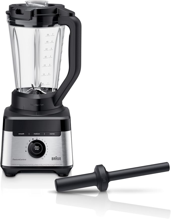 Braun TriForce Power Blender - Powerful 1200 Watt Countertop Blender with 10 Manual Speeds 3 Texture &amp 3 Food Settings Stainless Steel Blades for Effortless Emulsifying for Smoothies Purees &a