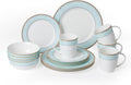 Fine Bone China Dinnerware Set16 Pcs Classic Relief Pattern Gilt Edged High Grade Porcelain Tableware Sets For 4 People with Gift Box Packaging