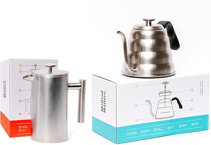 Barista Warrior Gooseneck Kettle &amp French Press Coffee Maker