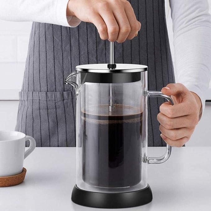 French Press Coffee Maker Small French Press 1000 ml Camping Coffee Press Heat Cold Coffee Brewer