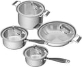 8-piece Luxury Collection Cookware Set with 1.5-qt Sauce Pan 3-qt Sauce Pan 8-qt Stock Pot and 12-in Dual Handle Casserole