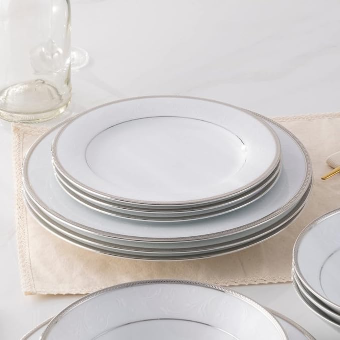 Noritake Regina Platinum 12-Piece Dinnerware Set Service for 4