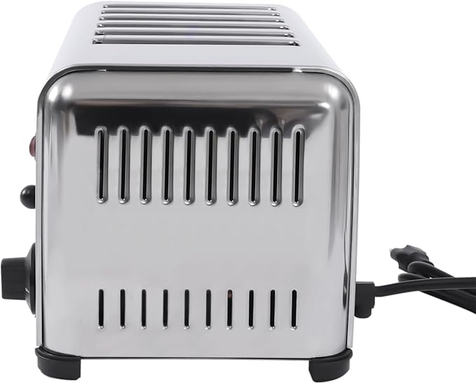 6 Slices Commercial Toaster Bread Baking Machine1680W 110V Electric Stainless Steel Countertop Cool Touch Toaster with Tray for Home Restaurant Bakery