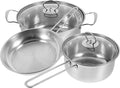 Stainless Steel Cookware Set Saucepan Frying Pan Milk Pot with Thick Bottom for Quick Heating Smooth Interior Easy-clean Kitchen Pots and Pans