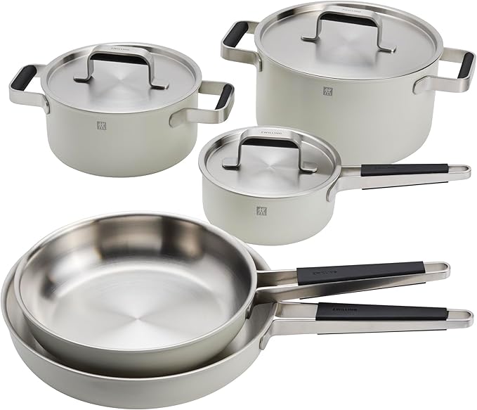 ZWILLING Pure 8-pc Stainless Steel Cookware Set Ivory