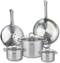 ELO 9510150 Cookware Set 5 Pieces 2 Frying Pans 28 and 32 cm and 3 Saucepans 16 20 and 26 cm Elo Profi Citrine Stainless Steel Induction