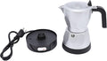 Coffee Pot Food Grade 3 Cup Capacity Aluminum Electric Coffee Maker with Transparent Top for Home Use (Silver)