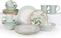 Fitz &amp Floyd Fitz and Floyd Toulouse Green 16 Piece Dinnerware Set Service For 4 Green
