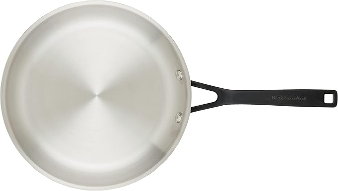 KitchenAid 30051 5-Ply Clad Polished Stainless Steel Frying Pan Set/Skillets 8.25 Inch and 10 Inch - Polished Stainless Steel