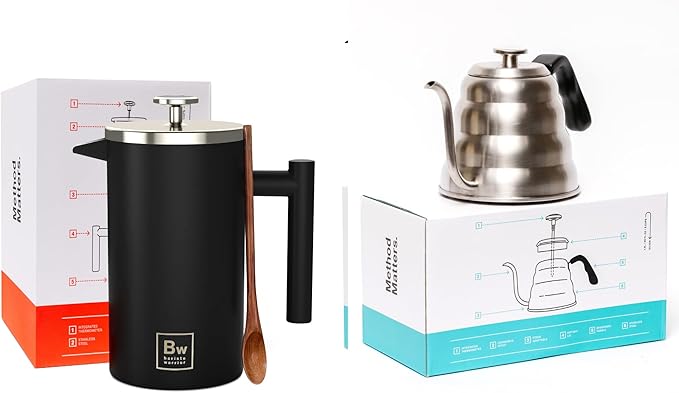 Barista Warrior Gooseneck Kettle &amp French Press Coffee Maker