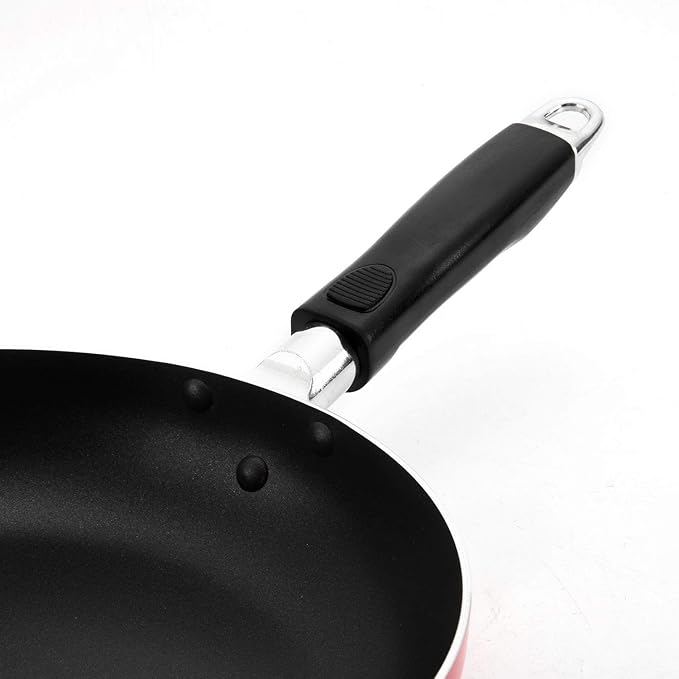 Alpine Cuisine 16-Piece Nonstick Aluminum Cookware Set - Heavy-Duty 2.5mm Pots and Pans with 3Qt 6Qt &amp 10Qt Dutch Ovens 11 Wok 10 Fry Pan Tempered Glass Lids &amp Utensils - Red