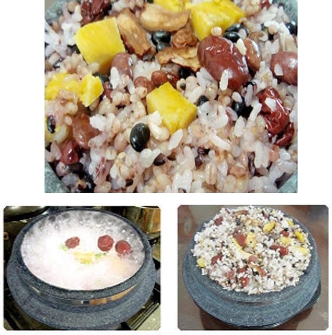 Non-stic Traditional Stone Rice Cooker Cauldron Multi Cooker 15cm NurungjiCrust of Overcooked Scorched Rice Korea
