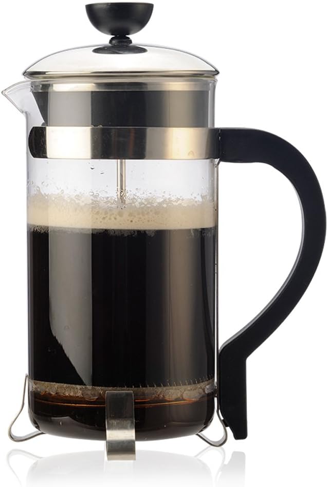 Primula Classic French Press Coffee/Tea Maker - Glass 8 Cup/32 Oz Black/Chrome Accents