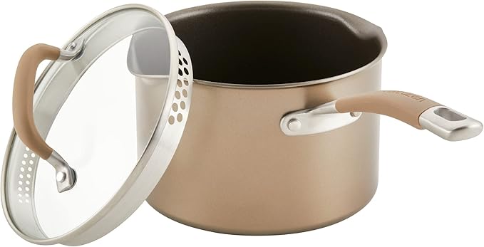 Circulon Premier Professional Hard Anodized Nonstick Cookware Induction Pots and Pans Set 8 Piece - Bronze
