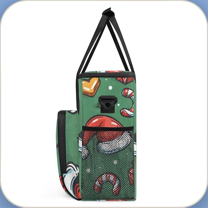 Christmas Hat Coffee Maker Carrying Bag Cute Hat Travel Storage Bag Compatible with K-Mini or K-Mini Plus Single Serve Coffee Brewer Carrying Case with Multiple Pockets &amp Shoulder Strap