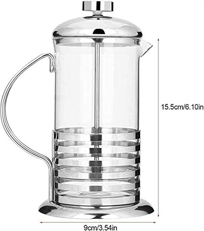 French Presses - Stainless Steel &amp Heat Resistant Borosilicate Glass French Presses Coffee Maker(34oz)