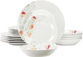 Elama Poppy 18 Piece Porcelain Dinnerware Set Service for 6