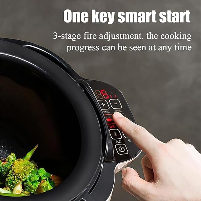 6L Automatic Cooking Pot with 360-Degree Rotation - Perfect for Stir-Frying Stewing and Cooking Fried Rice(Color:110v1000w)