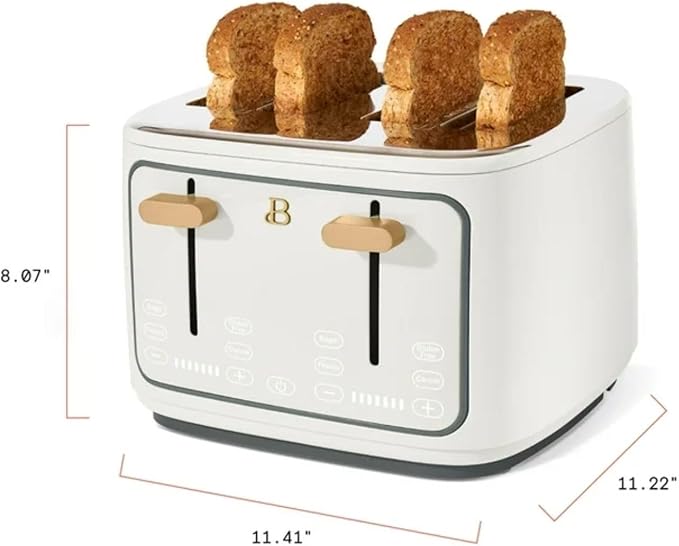 Four-slot Digital Touch Display Toaster with LED Countdown Extra Wide Self-Adjusting Slots Powerful Even Toasting