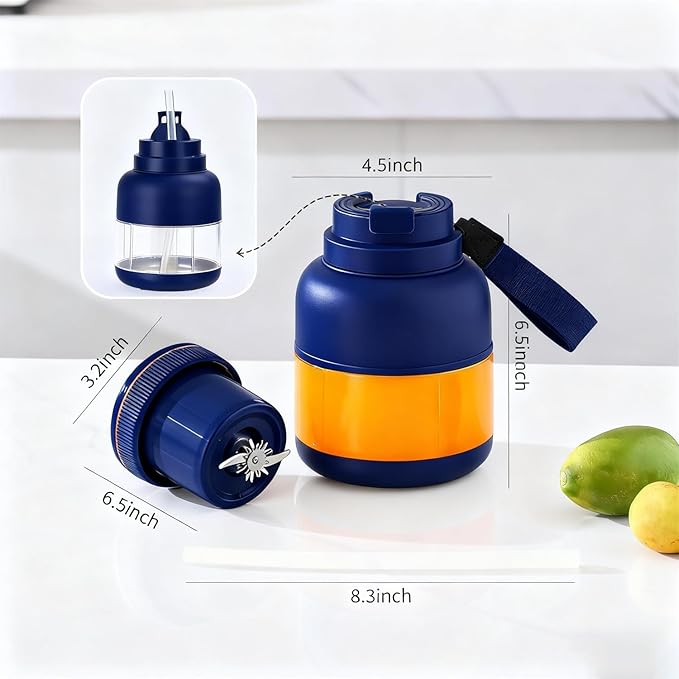 Blue Portable Blender 27oz Personal Smoothie Maker for Shakes and Juices USB-C Rechargeable Travel Blender for Fruits and Vegetables Mini On-the-Go Juicer Cup for GymOffice &amp Outdoor