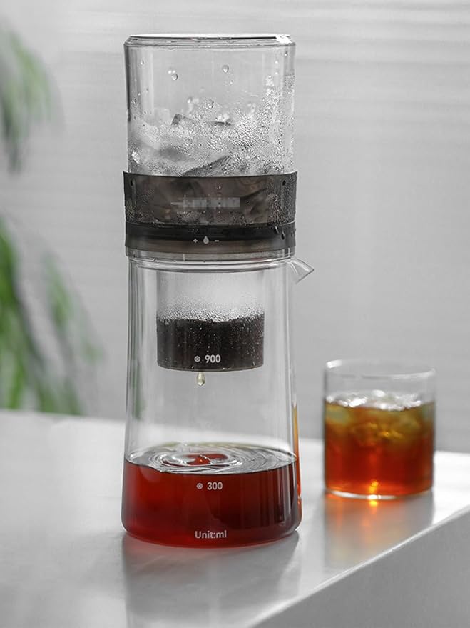 Ice Drip Coffee Maker 20oz Slow Drip Cold Brew Coffee Makers Borosilicate Glass Constant Pressure Drip Coffee Brewer