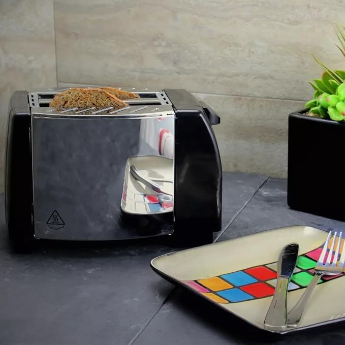 Better Chef Stainless Steel Two-Slice Toaster with Adjustable Browning Wide Slots &amp Crumb Tray