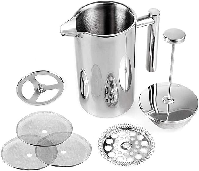 Coffee Carafe Stainless Steel French Press Coffee Maker Double Wall Coffee Percolator Pot Large Capacity Manual Espresso Coffee Maker Machine Convenient(300ml)