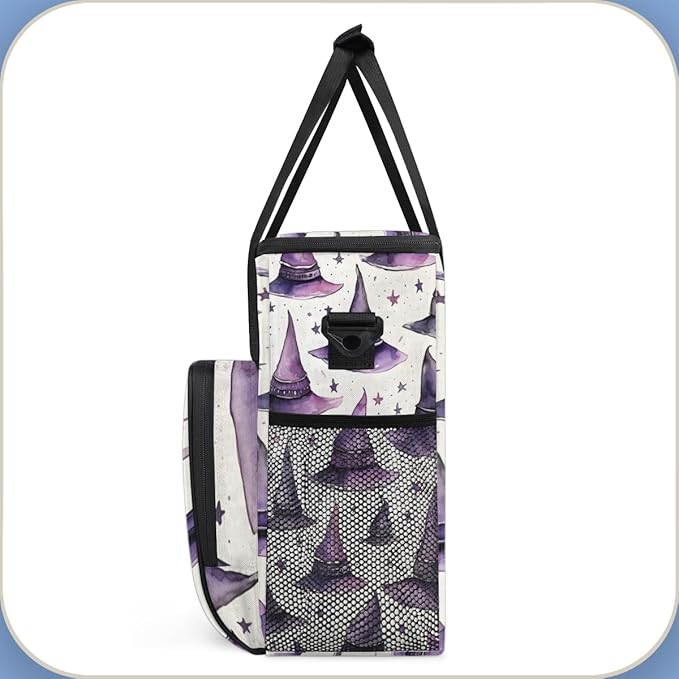 Magic Halloween Witch Coffee Maker Carrying Bag Portable Travel Storage Tote Bag Compatible with K-Mini or K-Mini Plus Single Serve Coffee Brewer Carrying Case with Multiple Pockets &amp Shoulder S