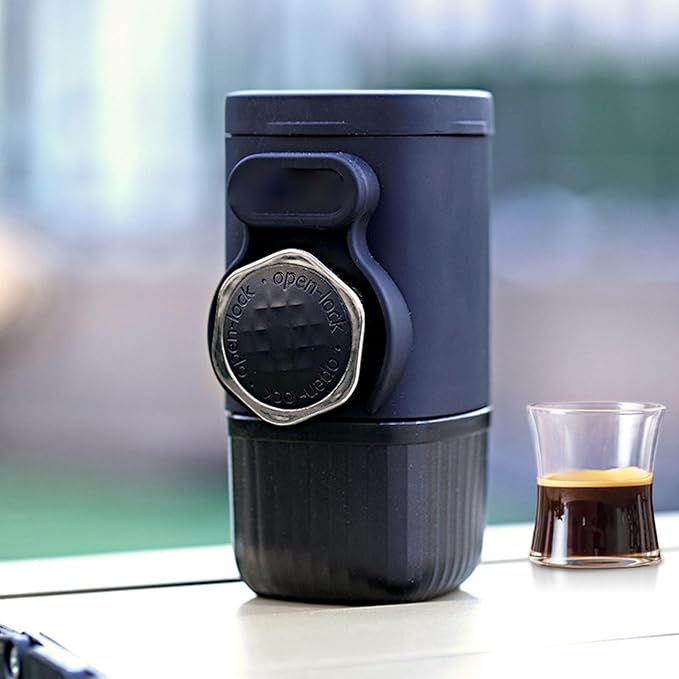 Alomejor Espresso Maker Portable Coffee Maker with 15 Bar Pressure Mini Espresso Machine for Camping and Travel