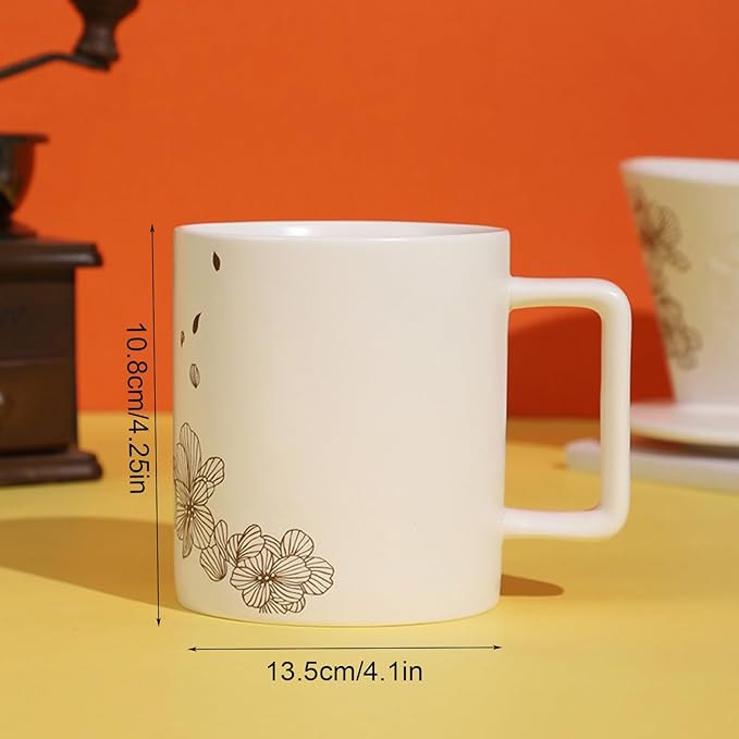 Ceramic Pour Over Coffee Maker Set Includes Ceramic Coffee Dripper Brewer &amp 473ml Coffee Mug For Coffee and Tea Manual Single Cup Coffee Maker Gift Idea