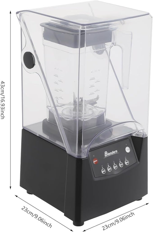 1.8L Commercial Blender 2600W Professional Blenders 23000RPM Quiet Blender with 5 Time Function &amp Soundproof Shield Auto Juicer Ice Smoothie Mixer for Shakes Smoothies