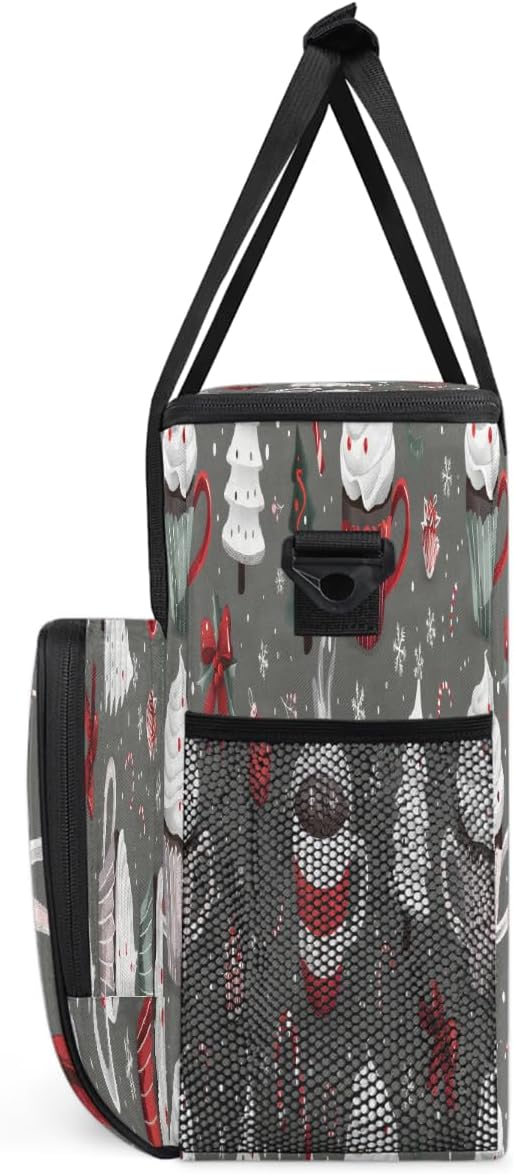 Christmas (606) Coffee Maker Carring Bag Travel Carrying Storage Tote Bag Compatible with Keurig K-Mini or K-Mini Plus Portable Single Serve Coffee Brewer Case with Pockets for K-cup Pods
