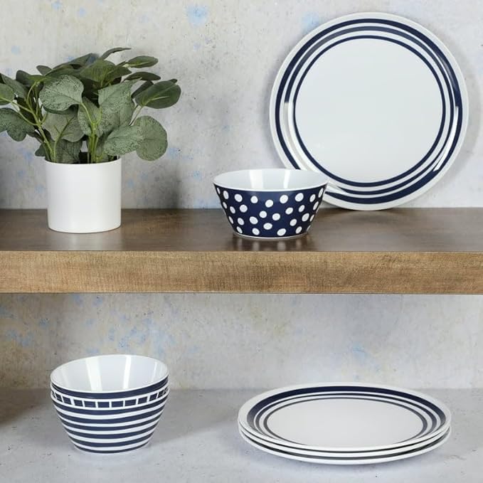 Home 8-Piece Dinnerware Set Vintage Ceramic Cutlery Set with Dipping Saucer and Bowl Dinner Plate Dessert Plate Set
