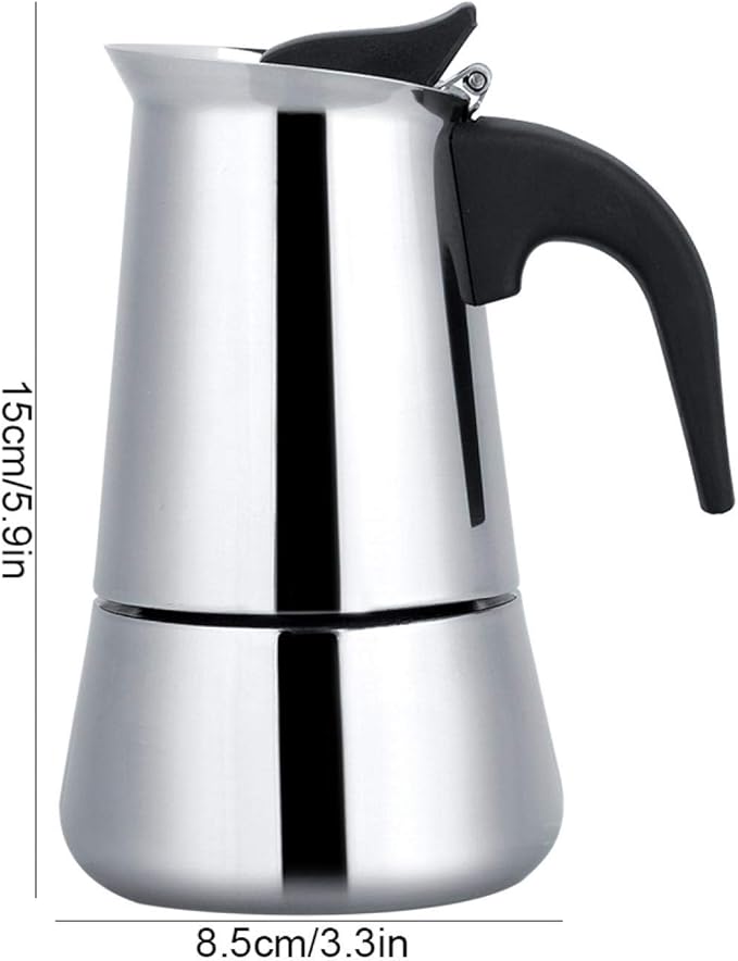 Stainless Steel Coffee Maker Moka Pot Espresso Coffee Maker Stovetop Coffee Maker Portable Electric Heating Espresso Coffee Maker for Home Office Use