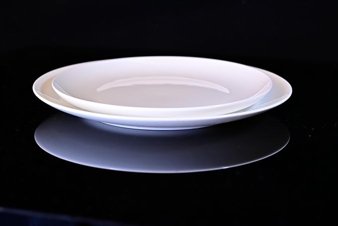 Jasmine Bone China Dinnerware Set 16 Pieces Service for 4 White Plates Dishes Bowls Set Microwave and Dishwasher Safe