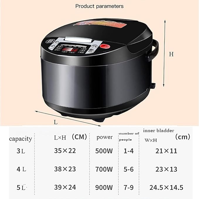 Portable rice cookerRice Cooker Household Multifunctional Non-Stick Rice CookerIntelligent Insulation and 24H Reservation for 1-9 People
