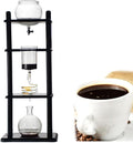Cold Brew Drip Coffee Tower Ice Coffee Maker - Makes 6-8 Cups 1000ml with Slow Drip Technology Glass Container and Wood Stand for Commercial Office