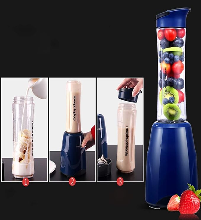 Portable Blender Mini Blender Smoothie Maker with USB Rechargeable Electric Blender Professional Commercial for Vegetables and Fruit Smoothie Maker Blender Food Processor 600Ml 300w