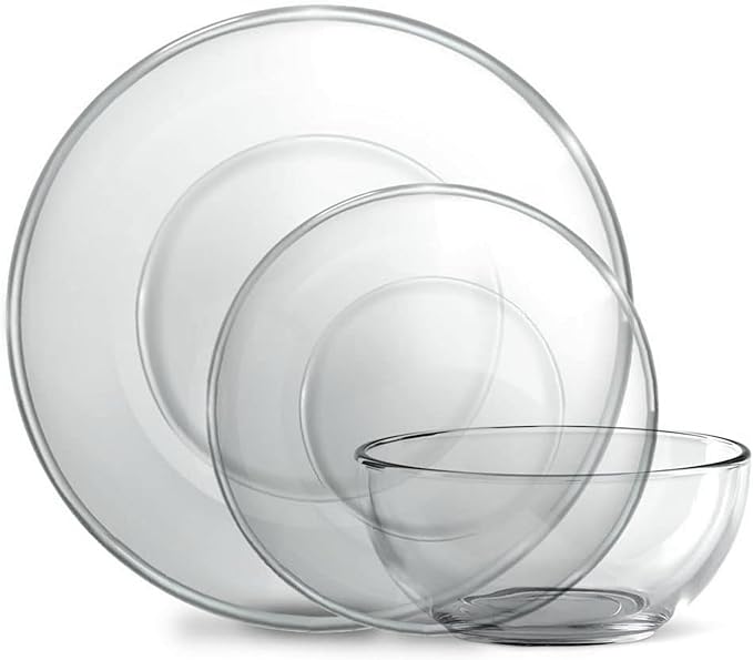 ELEMENT Set of 12 Glass Dinnerware Set