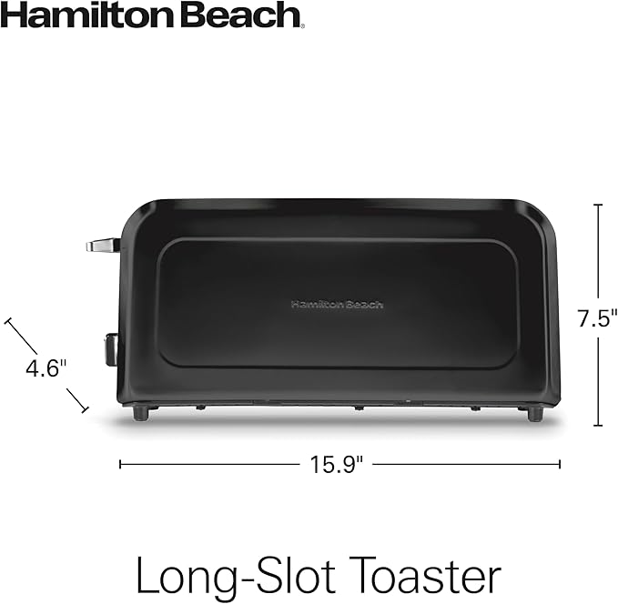 Hamilton Beach Extra Wide Long Slot 2 Slice Toaster Browning Control With 7 Shades Bagel Function Cancel Button &amp Auto Shutoff Modern Slim Design Fits Any Space Black (22989)