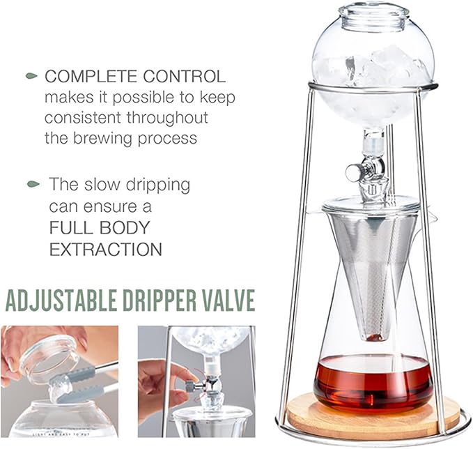Ice Drip Coffee Pot Brewing Coffee Machine Reusable Glass Household Summer Cold Water Pitcher Portable Teaware Coffee Maker Tool