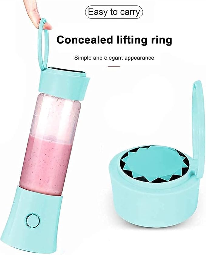 Portable blender Mini Fruit Juicer Cup Personal Small Electric Juice Mixer Machine with USB Rechargeable 2000mAh Battery Powered 480ML Travel Bottle